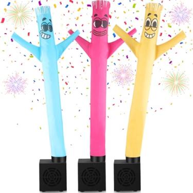 Imagem de Poen 3 peças mini tubo inflável homem presente engraçado mordaça aniversário maluco acenando inflável cara com soprador desktop mini dançarino presente para mulheres decoração de festa (humor)