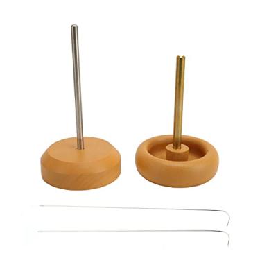 Imagem de Bead Spinner Bowl Madeira Durável Forte Fácil de Usar Economia de Tempo Amplamente Utilizado Bead Maker para Colar Pulseira Jóias 2Pcs Set Faia Aço Inoxidável 18x9.7x11.6cm