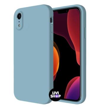 Imagem de Capa Case Capinha Para iPhone XR Silicone Com Bordas Elevadas Aveludada Forro Premium (AZUL BEBE)