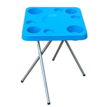Imagem de Mesa Petisqueira Desmontável/Dobrável Azul Elegante Plus - Riomar Equi