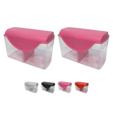 Imagem de Kit 2 Porta Pão Forma c/ Tampa Divisória Removível Plástico - Plas Tut