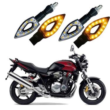 Imagem de Kit 4 Setas Sequenciais Led P01S Flecha Vazado Para Moto HONDA CB 1300