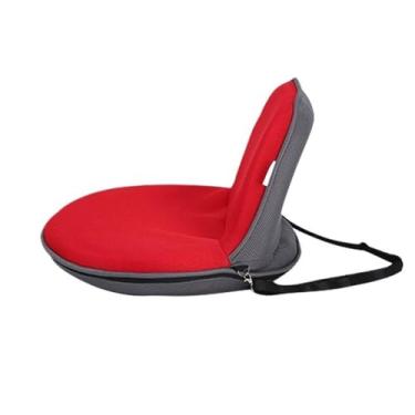 Imagem de GRFIT Cadeira de chão portátil, pequena cadeira de sofá dobrável Tatami, cadeira portátil de tatami, cadeira de encosto sem pernas para sala de estar, quarto, quintal, varanda, janela saliente (cor