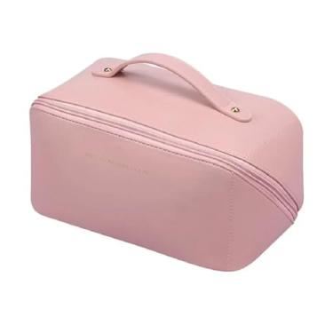 Imagem de Necessaire Feminina Grande Maquiagem Cosméticos Bolsa Viagem (Rosa)