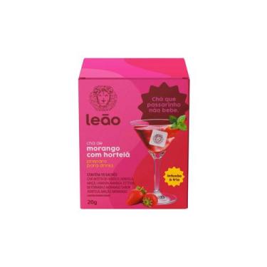 Imagem de Chá Leão Morango e Hortelã 10 sachês 20g Preparo Para Drinks