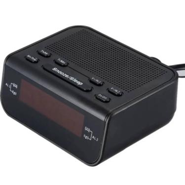 Imagem de Radio Relogio Digital AM FM com Despertador Alarme Preto