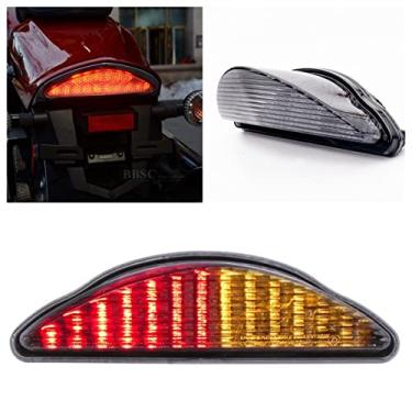 Imagem de TOPZONE Idicador de seta integrado com luz traseira de freio para lâmpada traseira de LED para Ya-maha 2008-2017 Raider 1900 (LED Gen.1, Smoke)