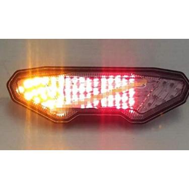Imagem de Lente fumê luzes traseiras de LED para motocicleta, luz traseira de freio com indicadores de luz de seta integrados para Yamaha 2014 FZ09 (MT09)