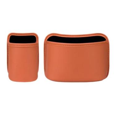 Imagem de LXQTAO Caixote do lixo do carro: armazenamento multifuncional para porta lateral do assento traseiro organizador copo e suporte de guarda-chuva acessório interior (laranja)