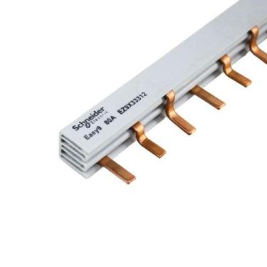 Imagem de Barramento Pino 21cm 12P 80A Trifásico Schneider, BRANCO