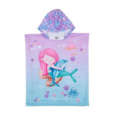 Imagem de Roupão Poncho Animado com Capuz - Fofotinhos, Sereia skin f118, Único 