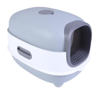 Imagem de Asixxsix Caixa de lixo de gato fechada com escopeta de lixo, Anti Splashing Odor Control extra grande caixa de lixo coberta com Flip Cover Entry e Componentes Desmontáveis