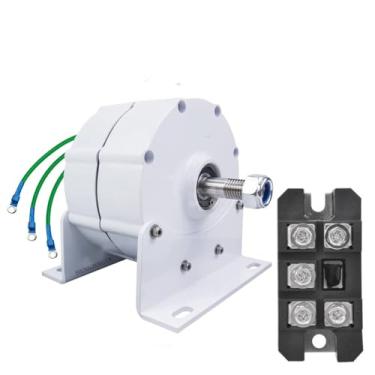 Imagem de 220V,2000W 3 Phase Gearless Permanent Magnet AC Alternador Gerador de Turbina Eólica de Água com Retificador, 12V-220V Gerador Moinho de Vento Retificador (48V, Branco)