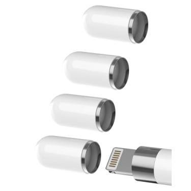 Imagem de 1ª geração para Apple Pencil Cap Acessórios (pacote com 4) tampas de substituição, acessório para ipencil, adaptador magnético superior compatível com iPad Pro 10th Air 3ª geração para tablet, caneta