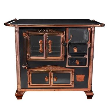 Imagem de Fogão a Lenha N 1 Princess Preto Rose Gold com Tampa Saida Esquerda