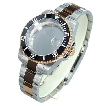 Imagem de Fashion Divie 40 mm à prova d'água caixa de relógio ouro rosa para Seiko NH35 NH34 36 2824 8215 movimento safira vidro parte do relógio (Miyota8215 8205 movimento + tampa inferior de vidro 1)