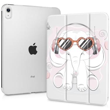 Imagem de Capa para iPad de 11 polegadas A16 2025 geração 11ª / iPad 11 polegadas 10ª geração 2022, suporte dobrável inteligente, capa traseira transparente translúcida para despertar/hibernar, capa fina