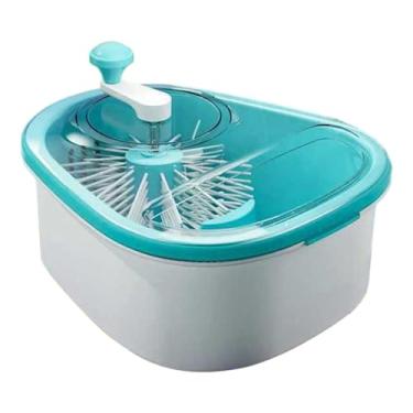 Imagem de WeiLaiKeQi Máquina de limpeza de frutas e vegetais, centrifugador de frutas, grande esfregão multifuncional, dispositivo de lavagem de produtos para salada, Azul