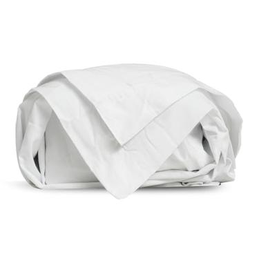 Imagem de Lençol com elástico 800TC com dois lençóis de zíper + 1 lençol de base, 100% algodão egípcio fácil de substituir e instalar, lençol com elástico Queen de 40,6 cm de profundidade, branco macio