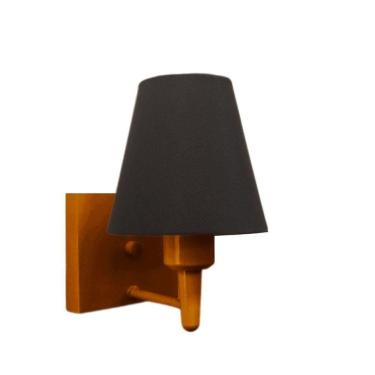 Imagem de Arandela Quadrada Md-2034 Cobre Cúpula Em Tecido Cone Preta - Bivolt