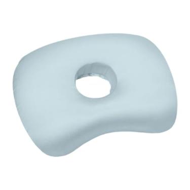 Imagem de Llazsybz Travesseiro para Piercing de Orelha, Travesseiro para Dormir de Lado, Capa Removível, Protetor de Fone de Ouvido E Brinco, Macio com, Azul, Tamanho real