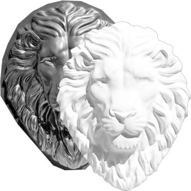 Imagem de Forma 3d Cabeça Leão De Judá Abs Concreto Gesso 33x26cm