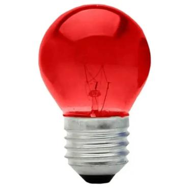 Imagem de Lâmpada Bolinha 15 Watts 220 Volts E27 Vermelho  - 8493 - BRASFORT