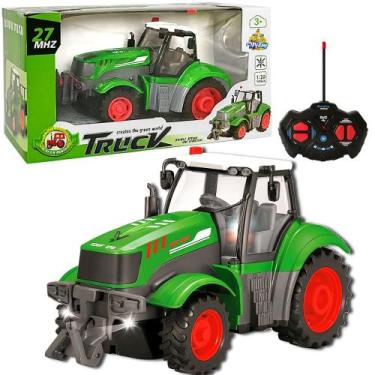 Imagem de Trator de Controle com Farol Realista + Bateria Recarregável - Toy Kin