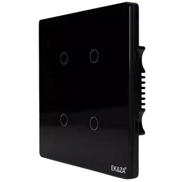 Imagem de Interruptor Touch Inteligente Wi-Fi 4 Botões Ekaza 4X4 Preto