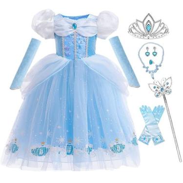 Imagem de Vestido de princesa iTVTi Girls Halloween Carnival Blue 2-3T