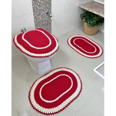 Imagem de Jogo De Banheiro Em Croche 3 Peças Ipê Artesanal (Rosê)