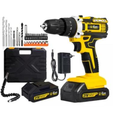 Imagem de Furadeira Parafusadeira de Impacto Sem Fio 21V Bivolt 2 Baterias Recar