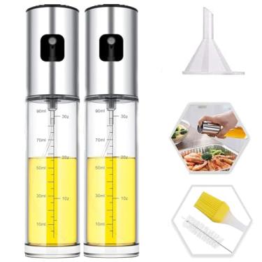 Imagem de cakeyeye Spray de azeite de oliva, pacote com 2 pulverizadores de óleo de 100 ml para cozinhar, pulverizador de óleo para fritadeira a ar, salada, churrasco, assar