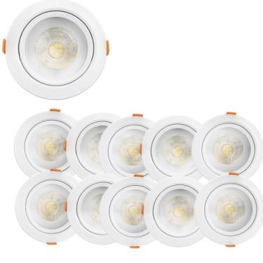 Imagem de Genérico Kit 10 Spots LED de Embutir, Luz Branca Quente 3000K, Metal, Minimalista, Bivolt, Montagem no Teto, Iluminação Residencial