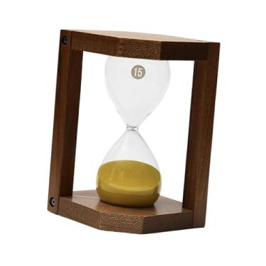Imagem de IEUDNS Ampulheta de 15 minutos, ampulheta rústica, portátil, visual moderna, relógio de areia decorativo para leitura de escritório para crianças