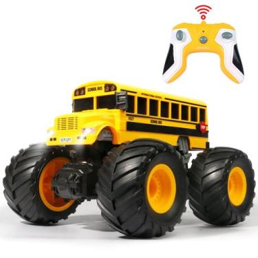 Imagem de Ônibus escolar Monster Truck Toy com controle remoto VijiSuki 1/18