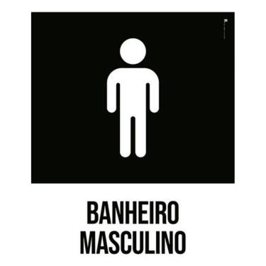 Imagem de Kit 5 Placas Banheiro Masculino Desenho