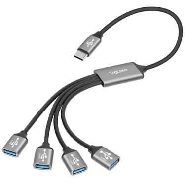 Imagem de Divisor USB C 3.1 cabo adaptador Y 1 em 4 saídas, 3 m, 5 Gbps USB tipo C 3.1 macho para 4 quatro USB-A 3.0 5 Gbps fêmea multi-porta extensor hub conector, divisor de energia de carregador de dados