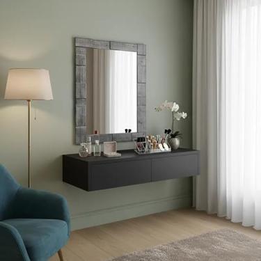 Imagem de Penteadeira Aparador Suspenso para Maquiagem Quarto Preto Laca