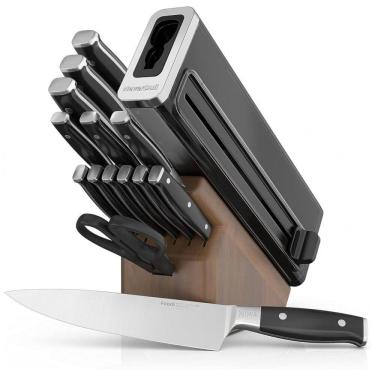 Imagem de Conjunto de Facas com Afiador Embutido e Bloco de Madeira 15 Peças, Ninja K52015