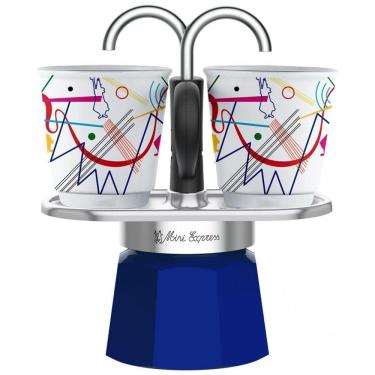 Imagem de Mini Cafeteira de Café Expresso Manual 95 mL Bialetti, Alumínio, Azul