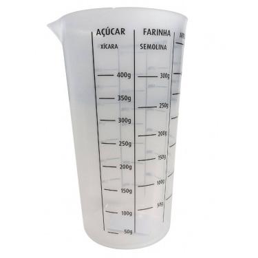 Imagem de Copo Medidor Graduado 500ml Com Bico Dosador Plástico Cozinha