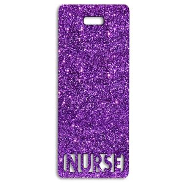 Imagem de Emblema de enfermeira estendido amigo vertical fofo crachá amigo para enfermeiras colorido e glitter acrílico etiqueta de enfermeira tamanho perfeito para identificação de enfermagem estendida