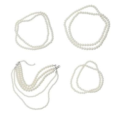 Imagem de Colar Perola Longo Comprido Noiva Festa Casamento Kit Voltas Elegante Luxo Barroca-Gargantilha Maxi Pérola Anos 60 Camada Retrô-Presente Feminino Mãe Avó Senhoras Vintage De Época