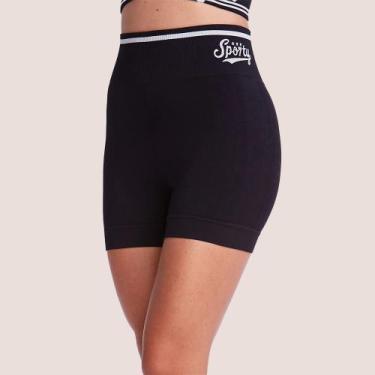 Imagem de Shorts Fitness Plié Sem Costura Liberdade em Cada Movimento, Preto, M