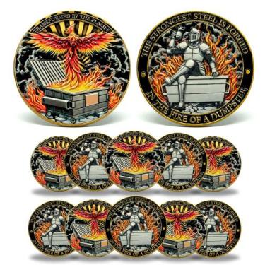 Imagem de Lixeira de moedas Challenge Fire Phoenix & Knight Design - Marca Própr