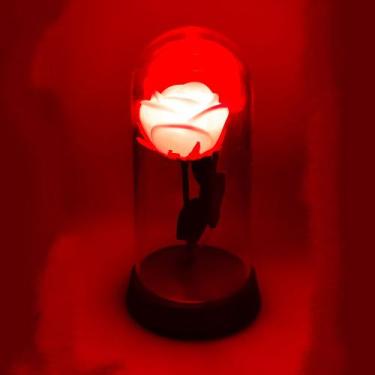 Imagem de Luminária A Rosa Encantada Iluminada Presente para namorada - Amor Lin