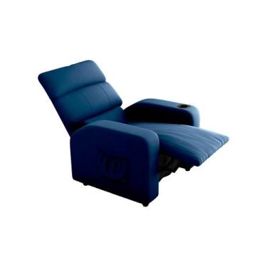 Imagem de Poltrona do Papai Reclinável com porta Copos Pulse Matrix, VELUDO AZUL