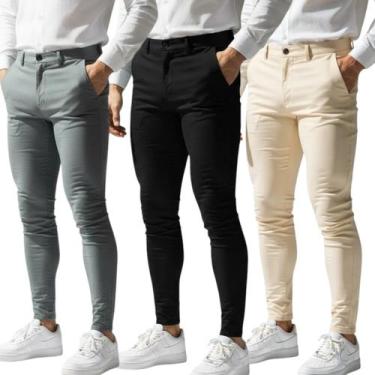 Imagem de Calça Social Bengaline Masculina com Elastano Skinny - Mitchelgutto, C