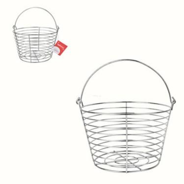 Imagem de Cesto Organizador Redondo Metal Prata 19cm Wellmix Ref.7189